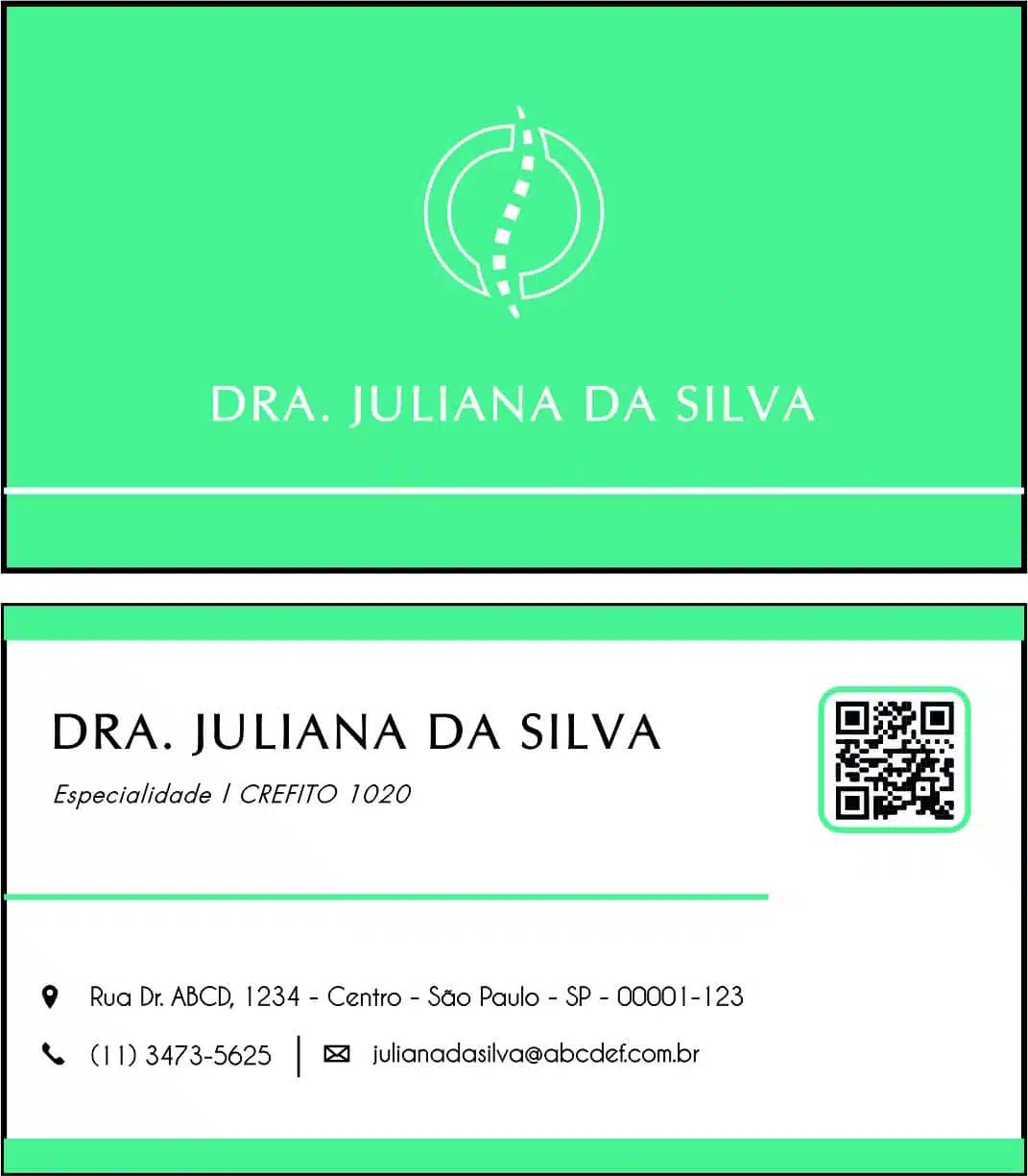 Cartão de Visitas Fisioterapia Esparta