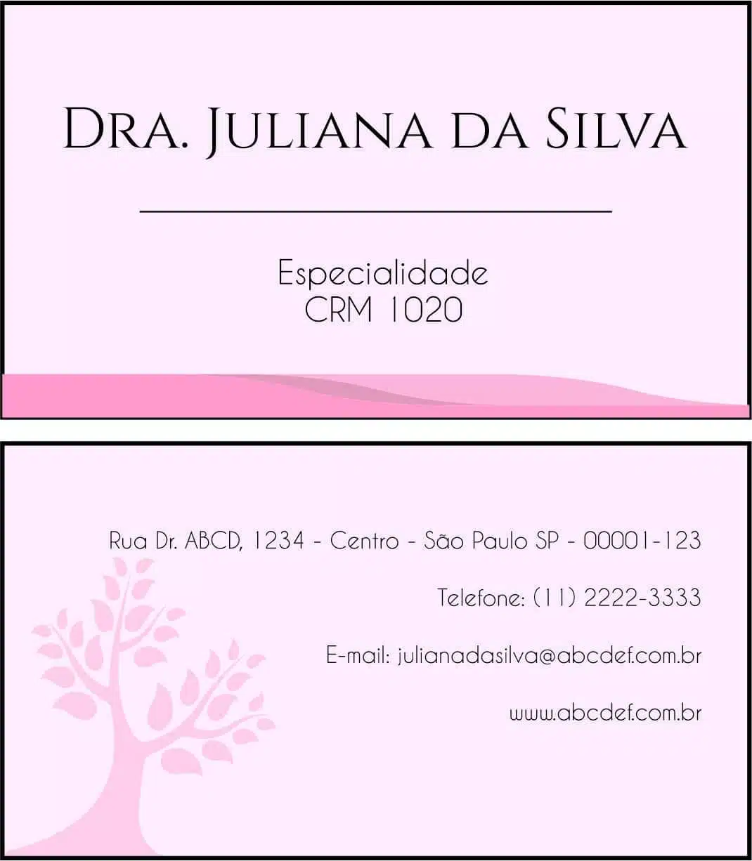 Cartão de Visitas Geriatria Carmânia