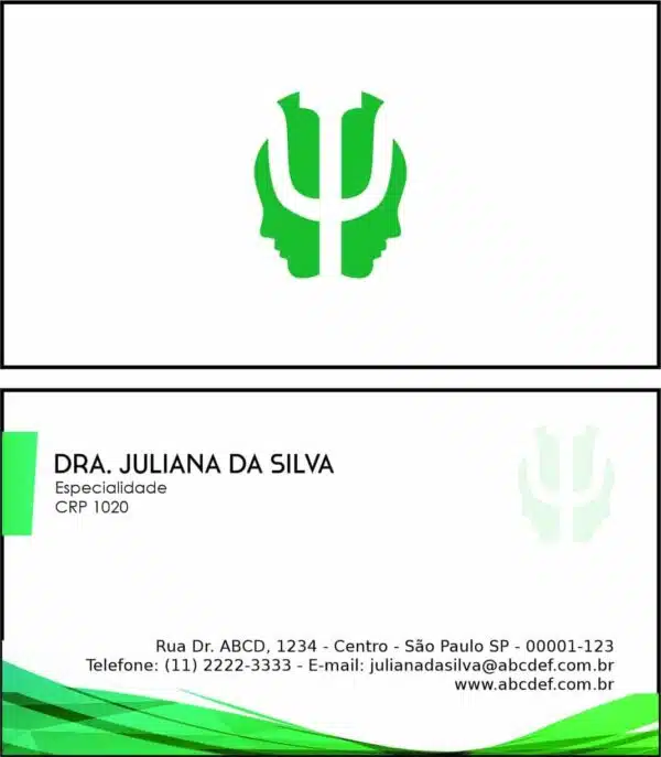 Cartão de Visitas Psicológico Colônia Cartão de Visitas Psicológico Colônia