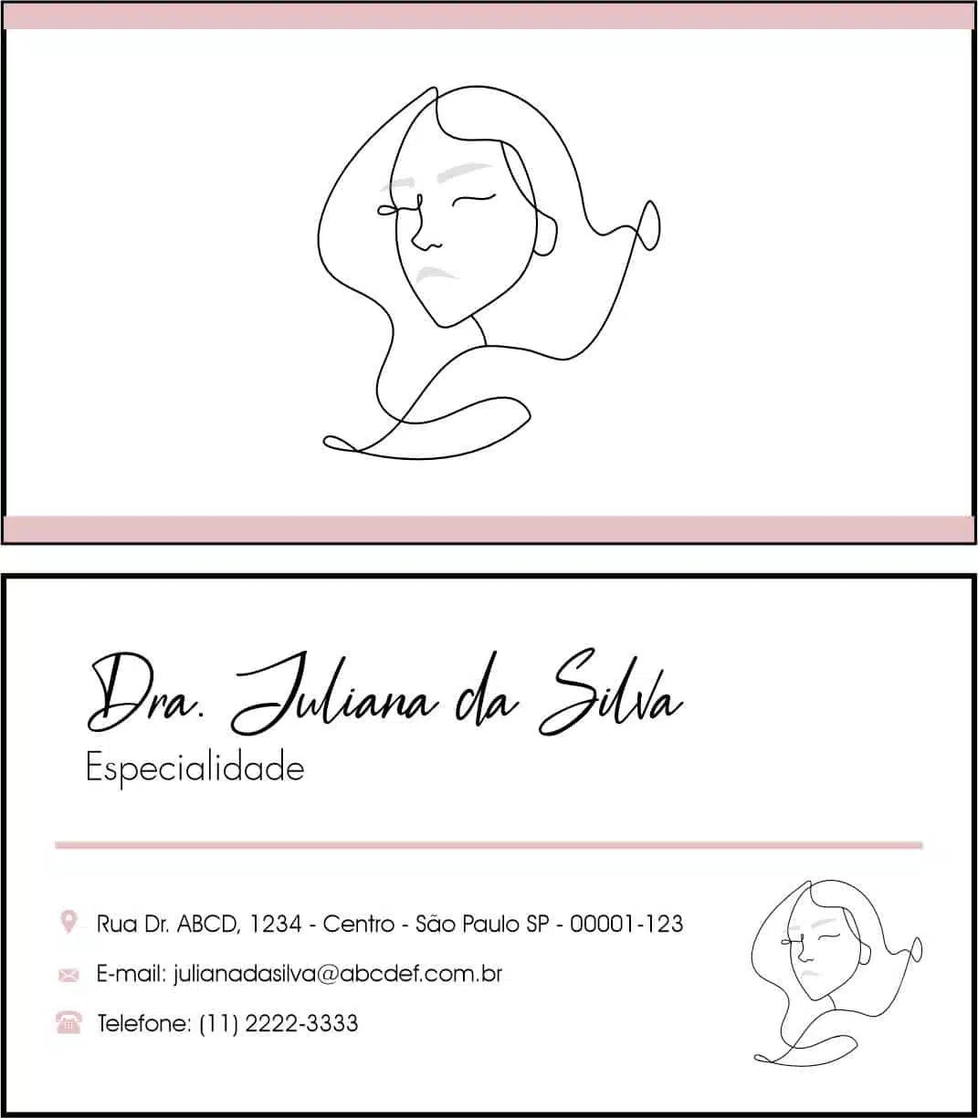 Cartão de Visitas Dermatologista Derby