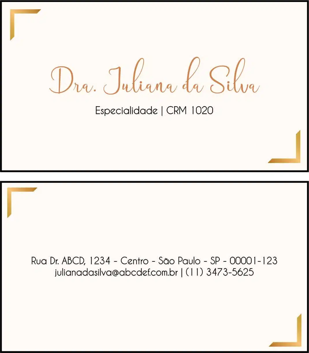 Cartão de Visitas Dermatologista Bristol