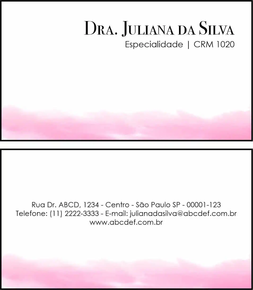 Cartão de Visitas Dermatologista Londres