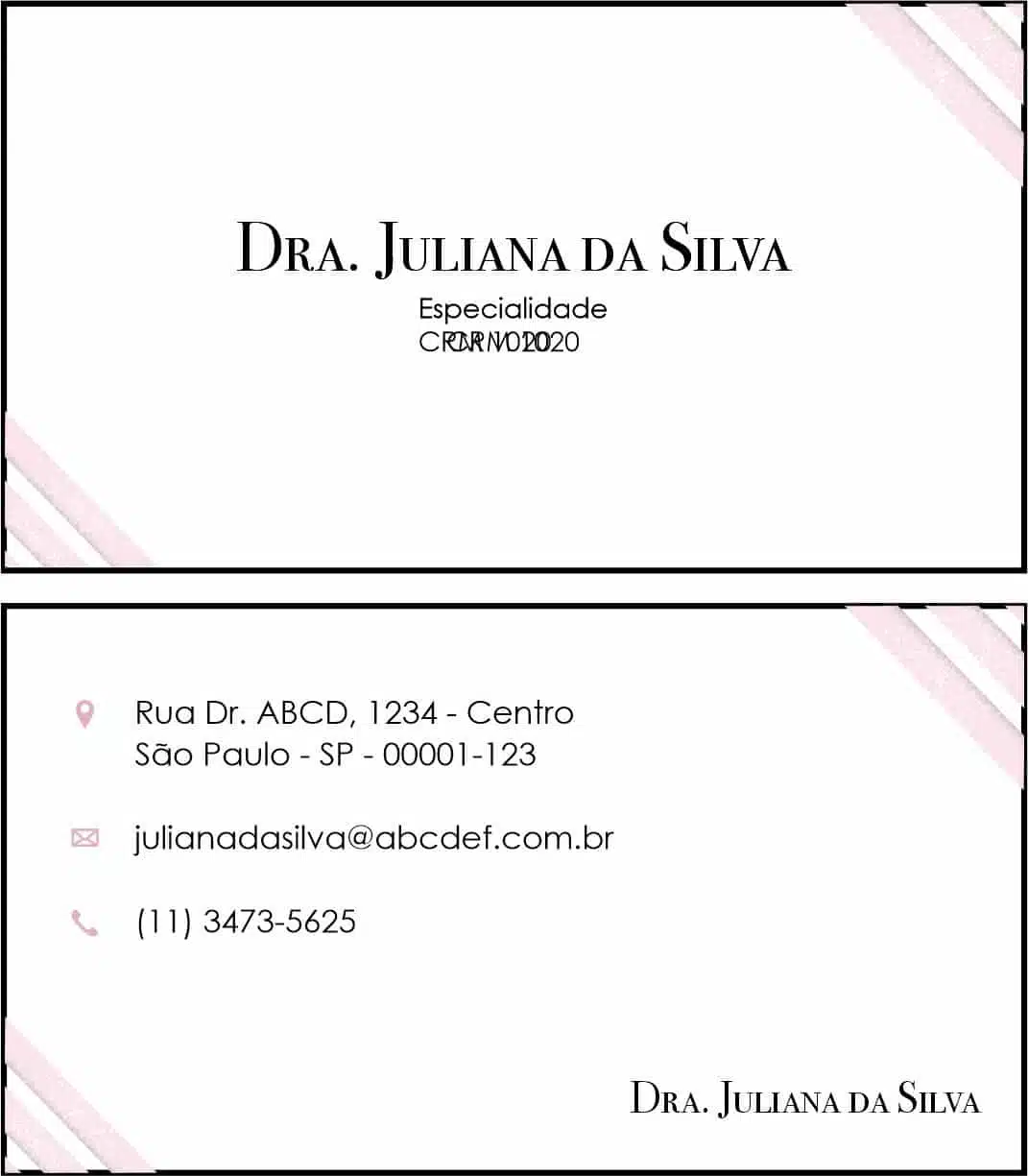 Cartão de Visitas Dermatologista Burford