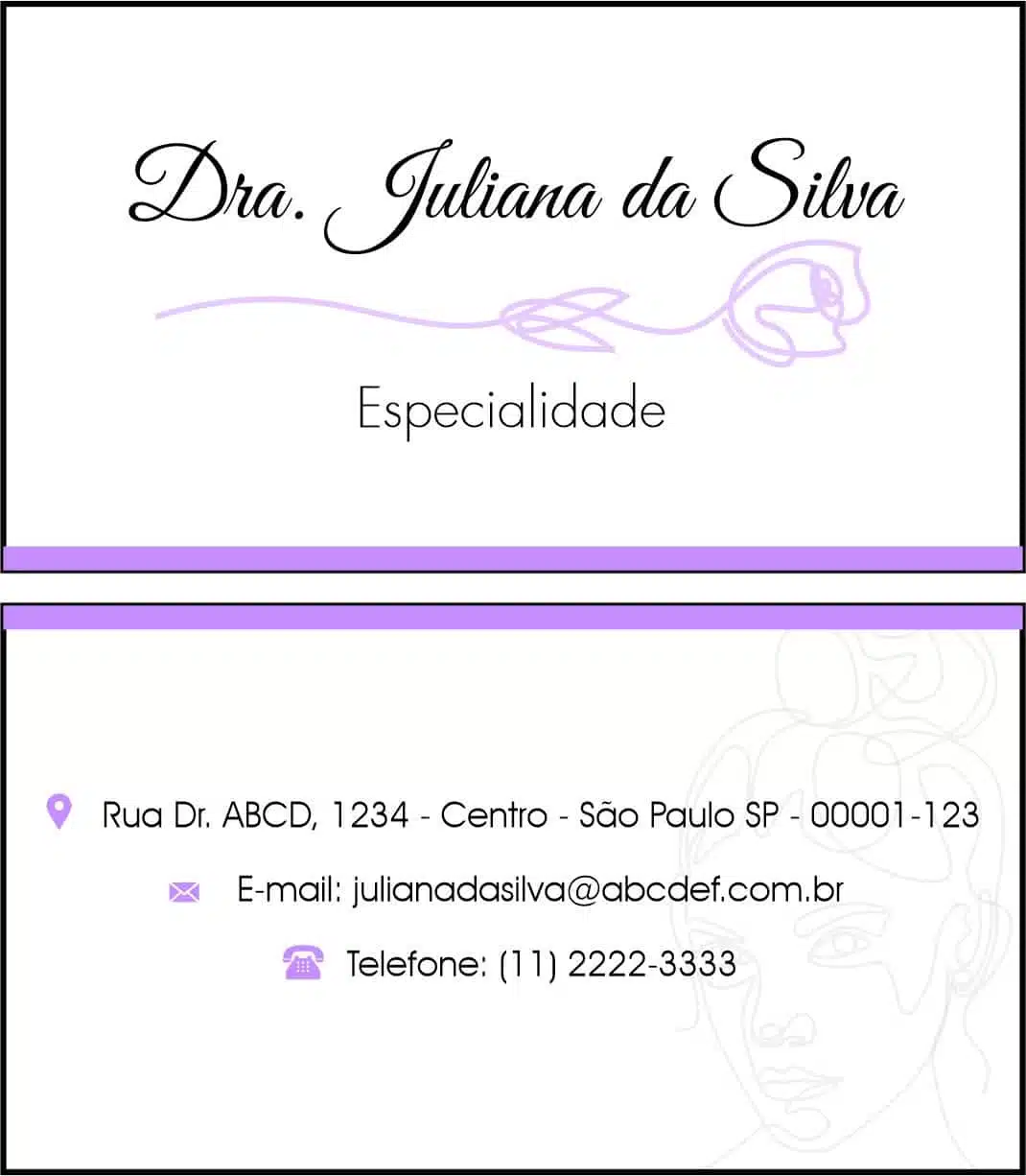 Cartão de Visitas Dermatologista Liverpool