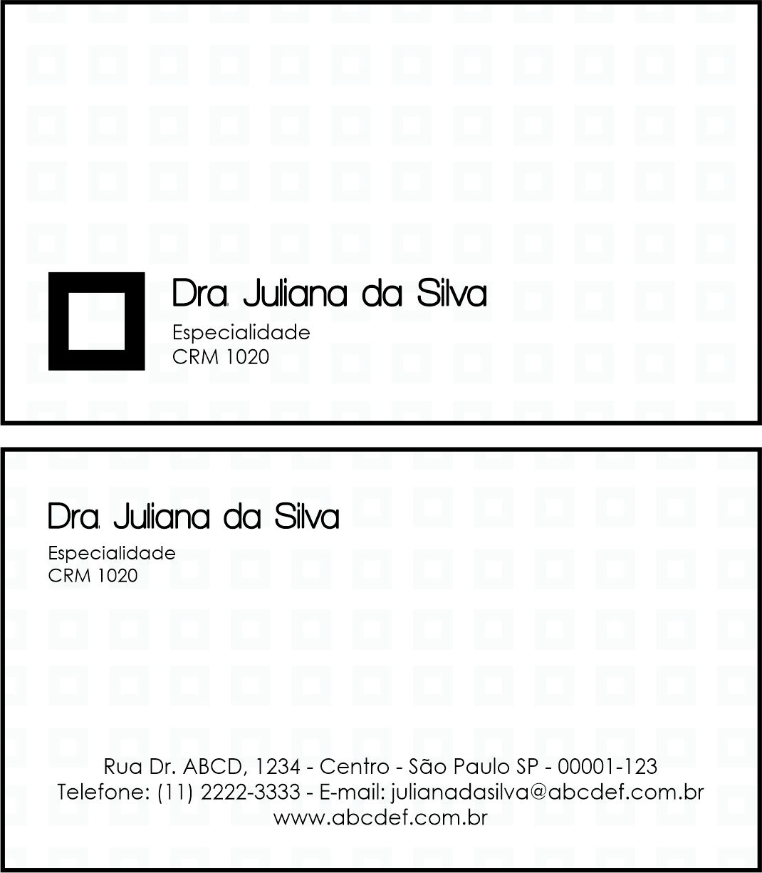 Cartão de Visitas Clínica Geral Heliópolis
