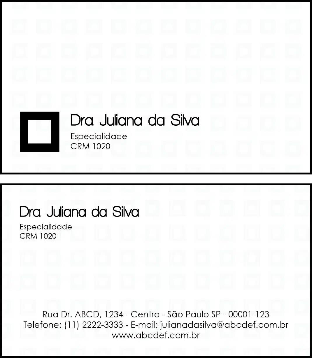 Cartão de Visitas Clínica Geral Heliópolis