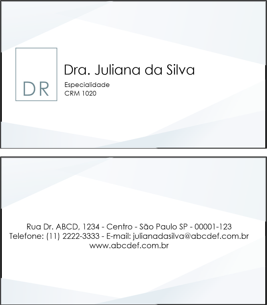 Cartão de Visitas Clínica Geral Alexandria
