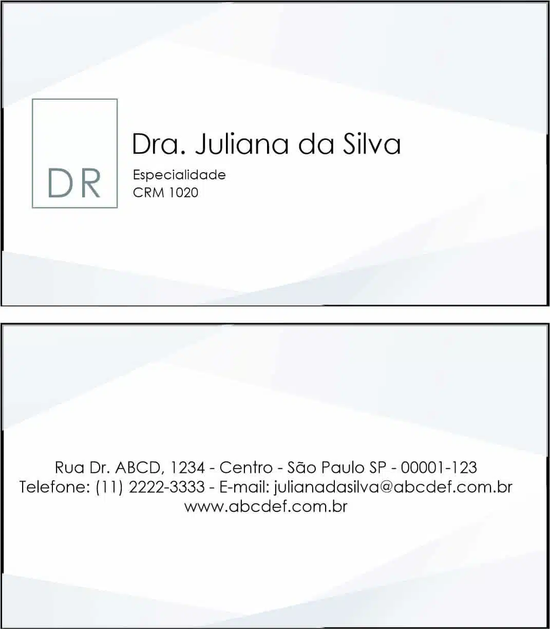 Cartão de Visitas Clínica Geral Alexandria