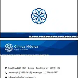 Cartão de Visitas Clínica Geral Ismaília