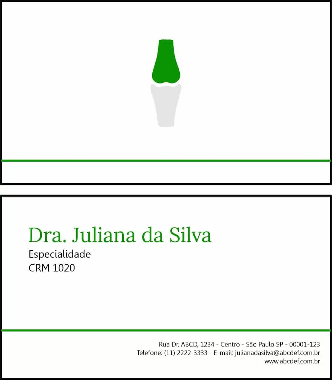 Cartão de Visitas Ortopedia Tessalônica