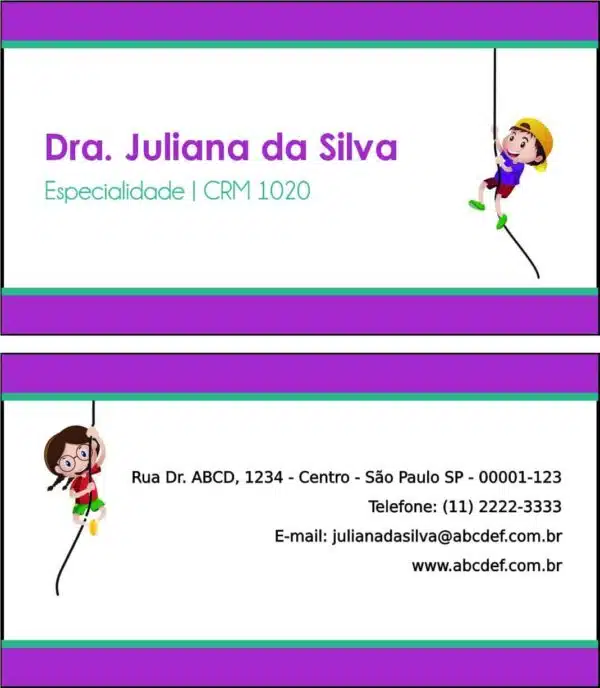 Cartão de Visitas Pediatria Varsóvia Cartão de Visitas Pediatria Varsóvia