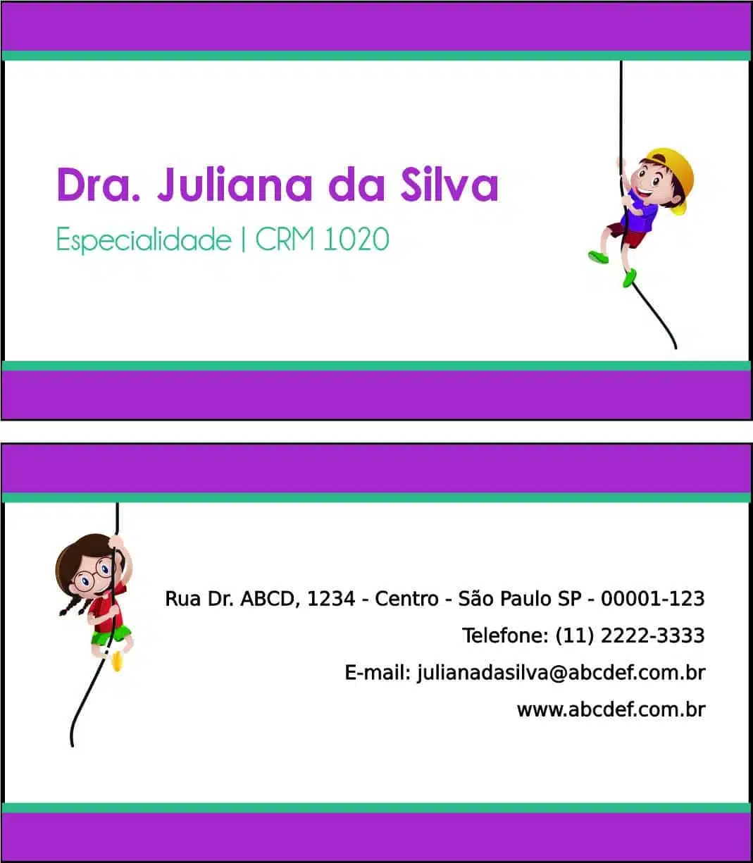 Cartão de Visitas Pediatria Varsóvia