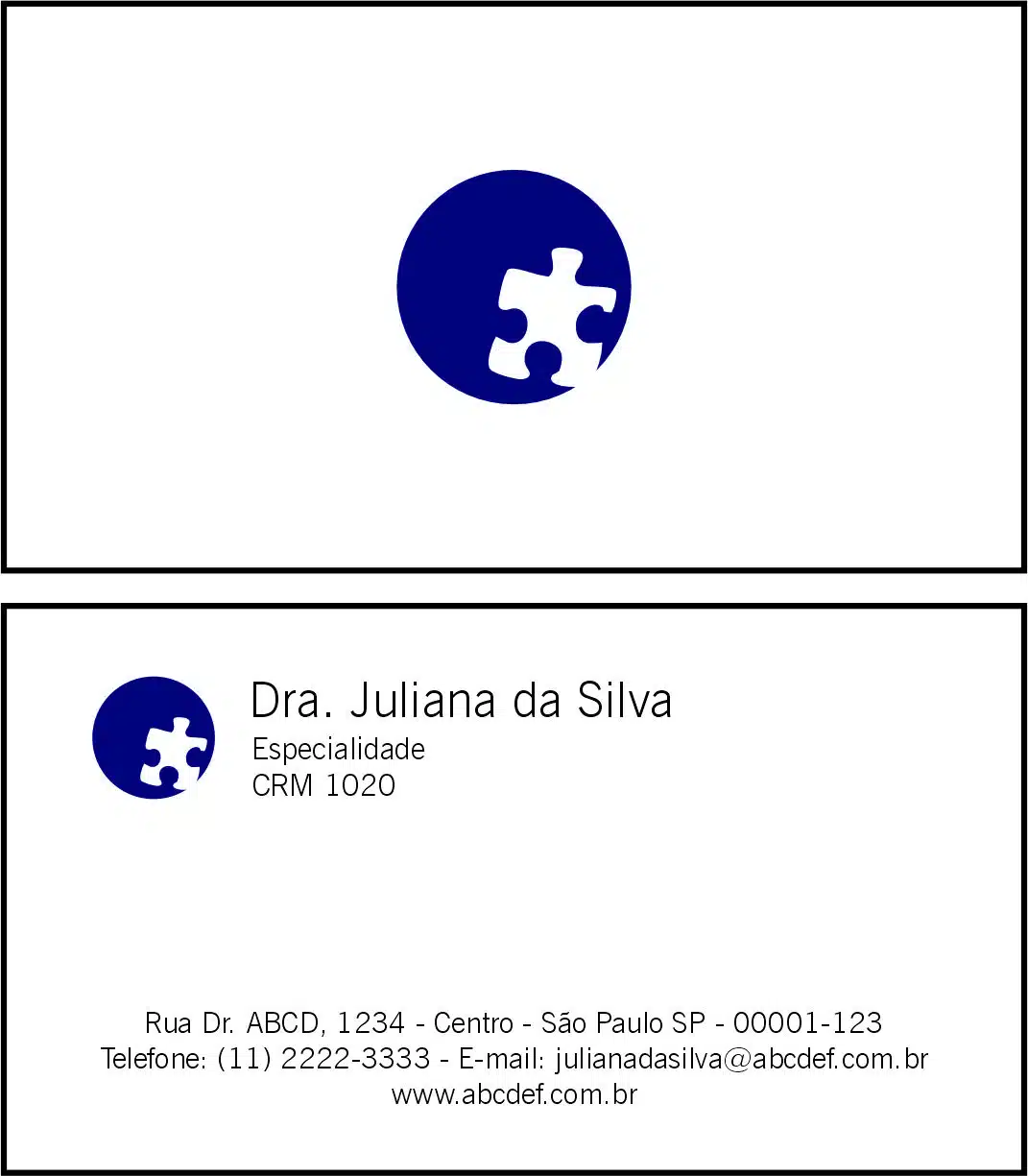 Cartão de Visitas Psiquiatra e Neurologista Roma