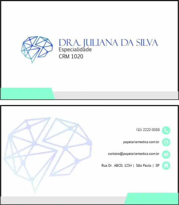 Cartão de Visitas Psiquiatra e Neurologista Leeds Cartão de Visitas Psiquiatra e Neurologista Leeds