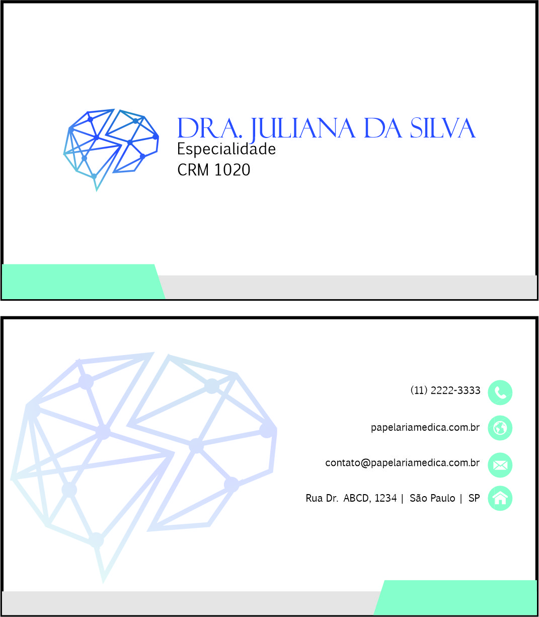Cartão de Visitas Psiquiatra e Neurologista Leeds