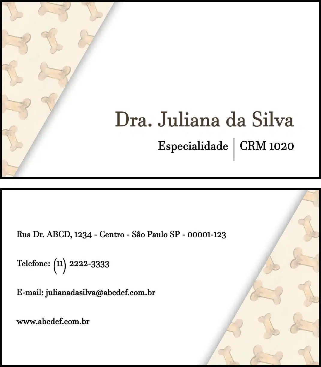 Cartão de Visitas Veterinário Baden