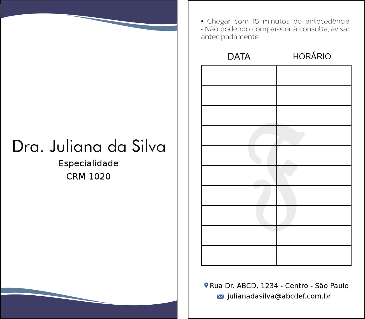 Cartão de Agendamento Fonoaudiologia Tihany
