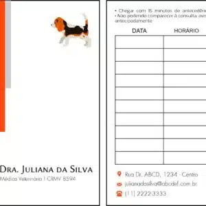 Cartão de Agendamento Veterinária Bludenz