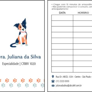 Cartão de Agendamento Veterinário Wels