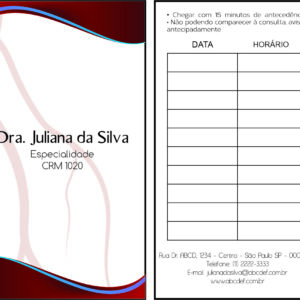Cartão de Agendamento Angiologia e Vascular Bruxelas