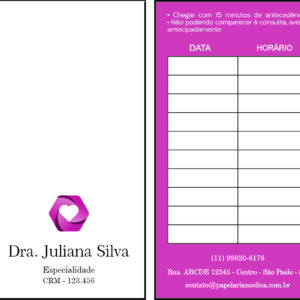 Cartão de Agendamento Cardiologista Breda