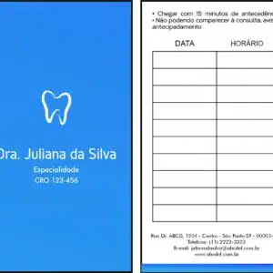 Cartão de Agendamento Odontológico Marselha