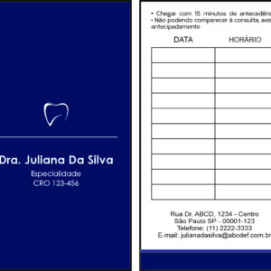 Cartão de Agendamento Odontologia Colmar
