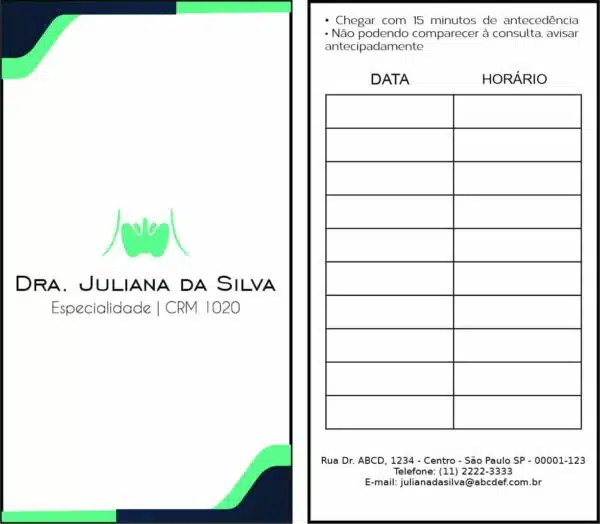 Cartão de Agendamento Endocrinologista Ottawa Cartão de Agendamento Endocrinologista Ottawa