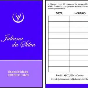 Cartão de Agendamento Fisioterapia Mileto