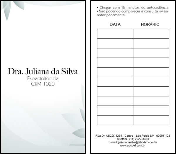 Cartão de Agendamento Clínica Geral Faium Cartão de Agendamento Clínica Geral Faium