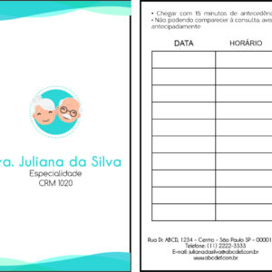Cartão de Agendamento Geriatria Sari