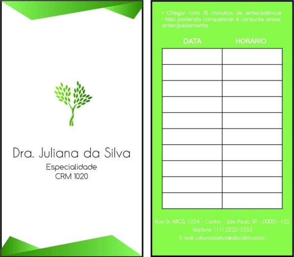 Cartão de Agendamento Geriatria Amol