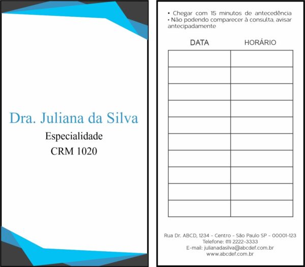 Cartão de Agendamento Gastroenterologia São Petersburgo Cartão de Agendamento Gastroenterologia São Petersburgo
