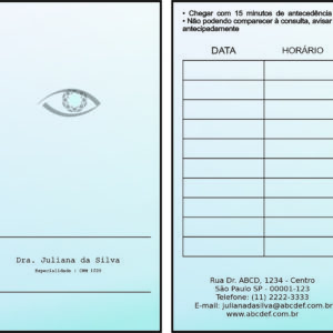Cartão de Agendamento Oftalmologia Kiruna