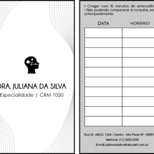 Cartão de Agendamento Otorrinolaringologia Valencia