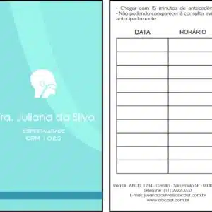 Cartão de Agendamento Otorrinolaringologia Madrid