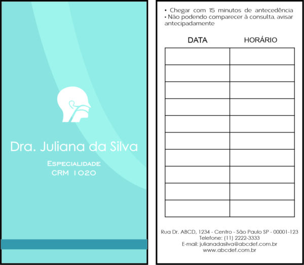 Cartão de Agendamento Otorrinolaringologia Madrid Cartão de Agendamento Otorrinolaringologia Madrid