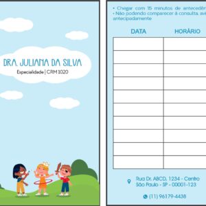 Cartão de Agendamento Pediatra Toruń