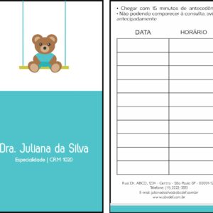 Cartão de Agendamento Pediatra Katovice