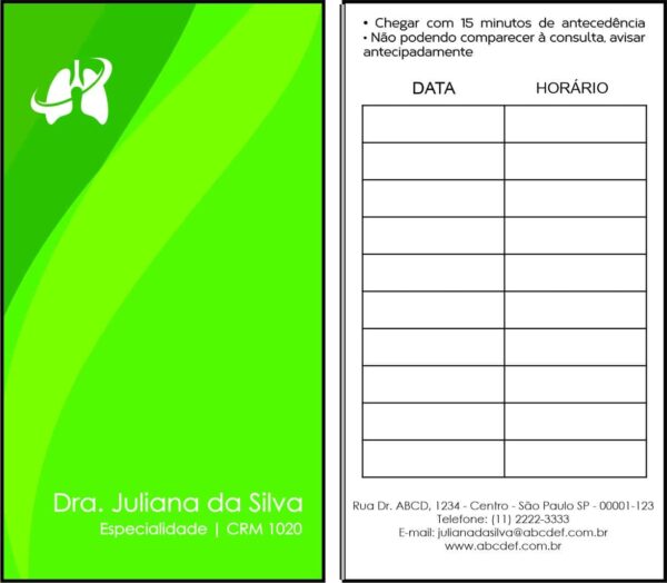 Cartão de Agendamento Pneumologia Copenhague Cartão de Agendamento Pneumologia Copenhague