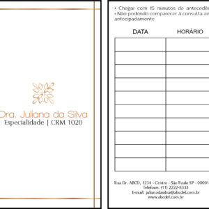 Cartão de Agendamento Dermatologista Chester
