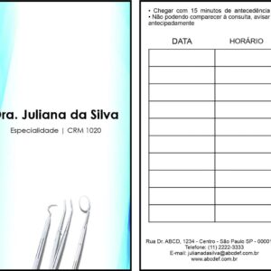 Cartão de Agendamento Odontologia Versalhes