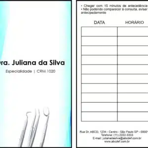 Cartão de Agendamento Odontologia Versalhes