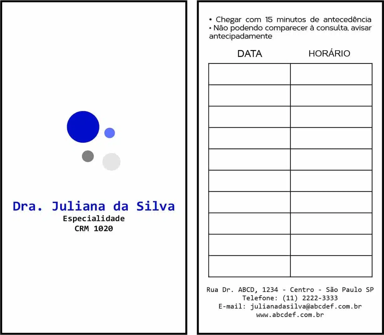 Cartão de Agendamento Clínica Geral Assuã