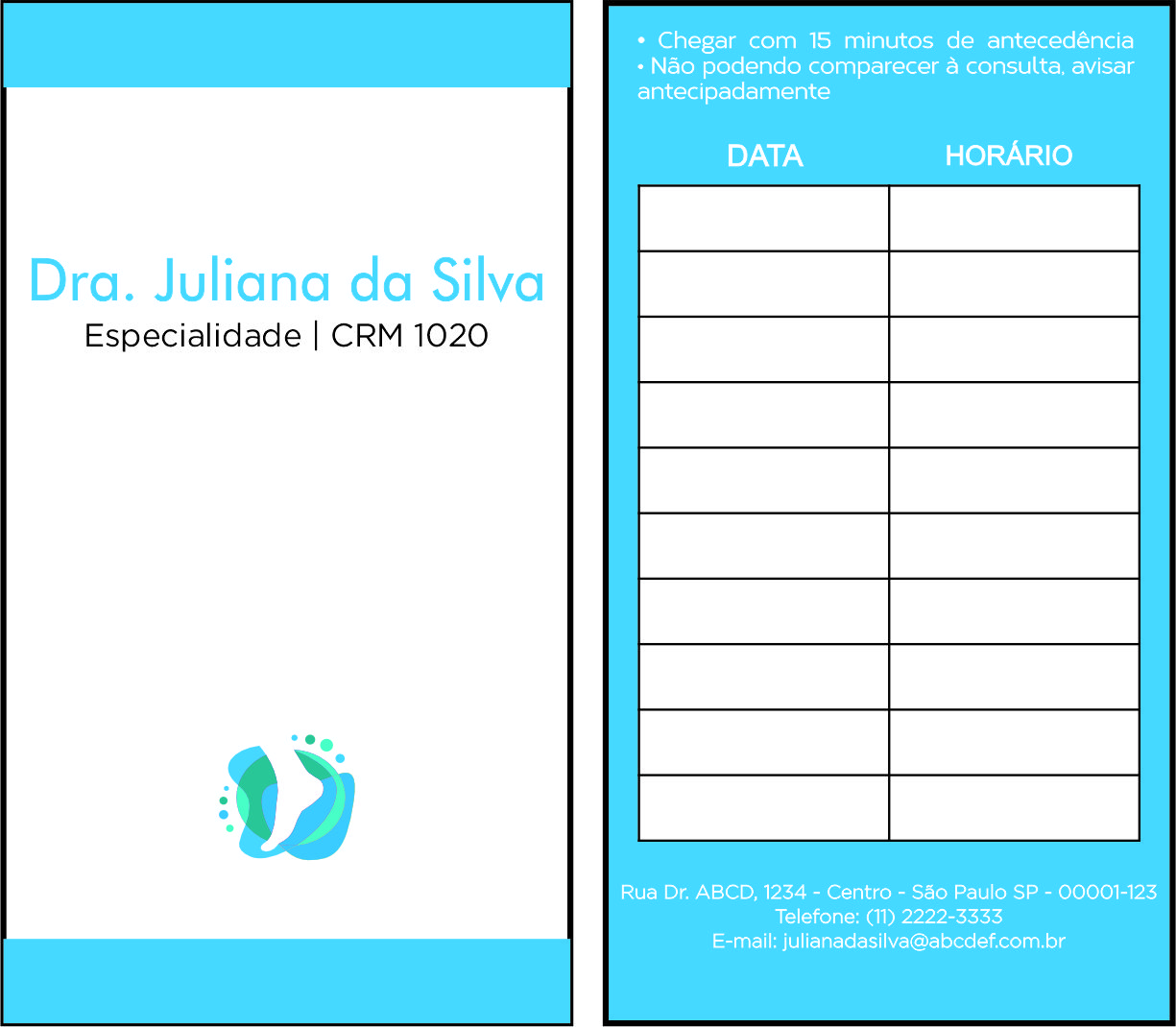 Cartão de Agendamento Ortopedia Pireu