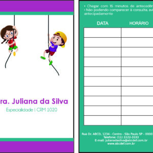 Cartão de Agendamento Pediatria Varsóvia