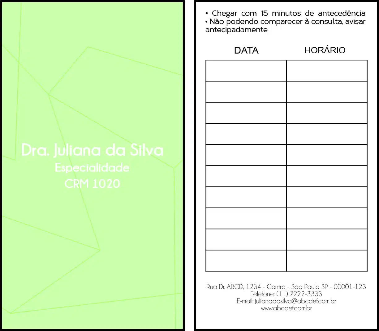 Cartão de Agendamento Performance Gyor