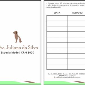 Cartão de Agendamento Veterinário Graz