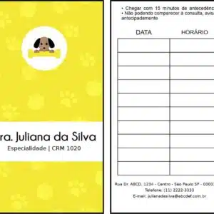 Cartão de Agendamento Veterinário Linz