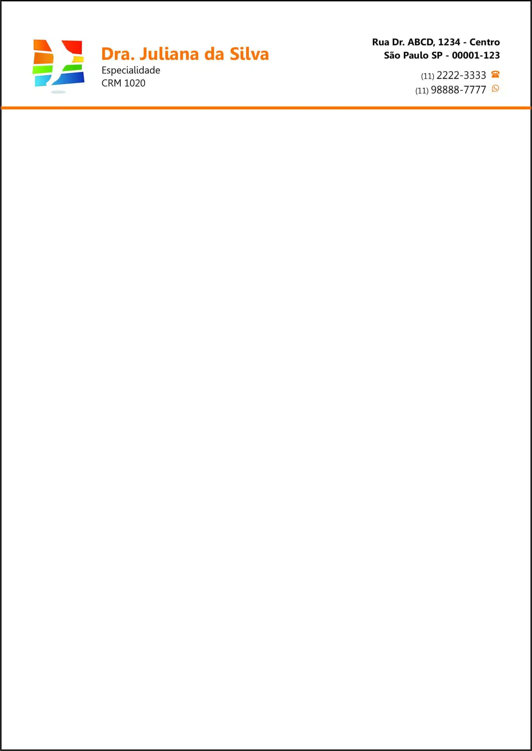 Receituário A4 Ortopedia Lárissa